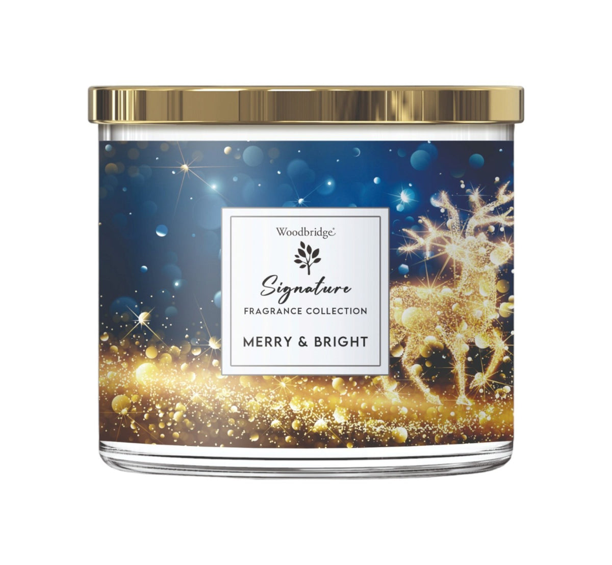 Large Three Wick Fruit Christmas Woodbridge Glass Jar Candle - 38 Hour Burn Time - Merry & Bright (Christmas)