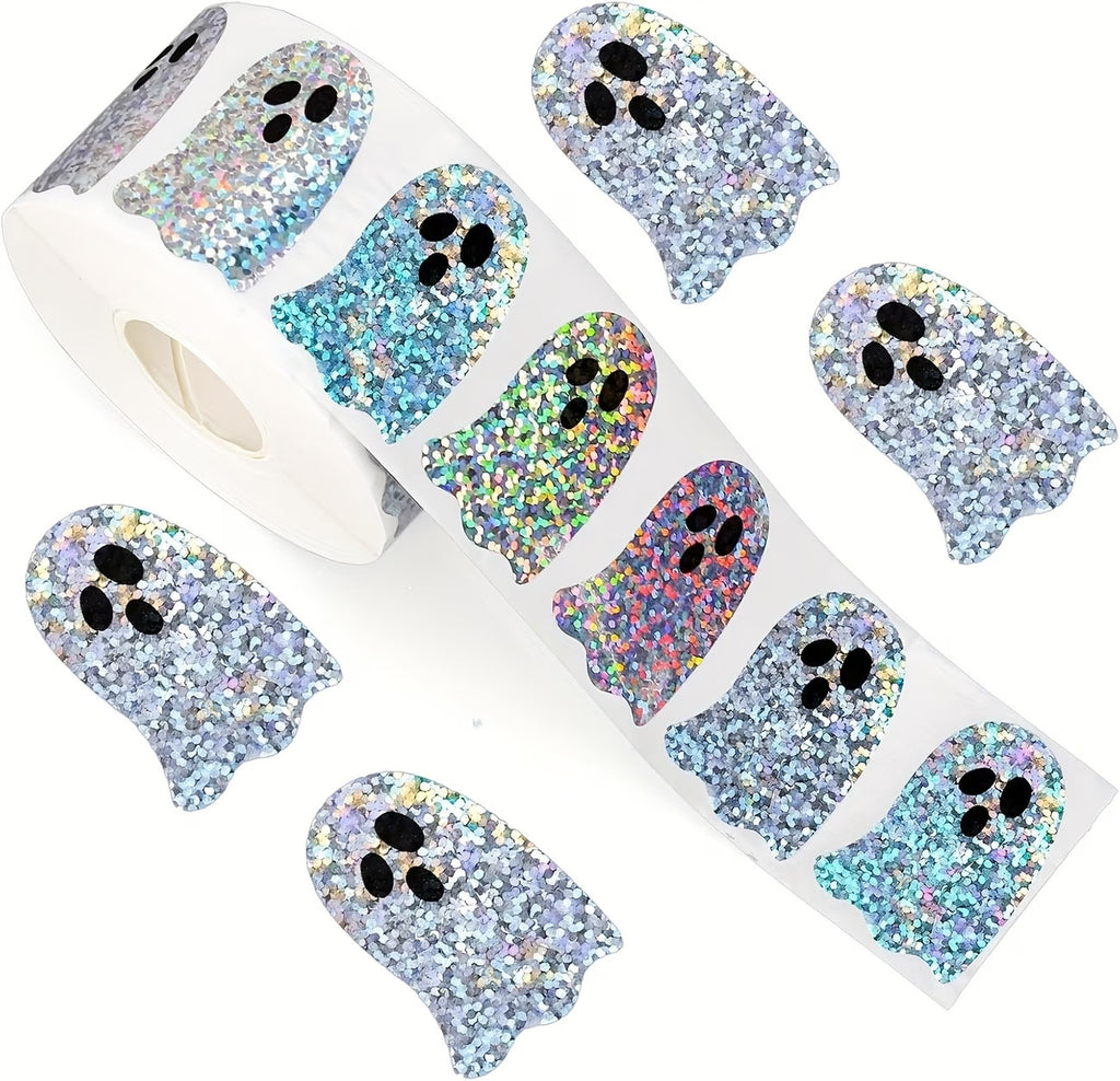 Halloween Ghost Diamond Sparkle Peel & Stick Labels Stickers Gift Sticker