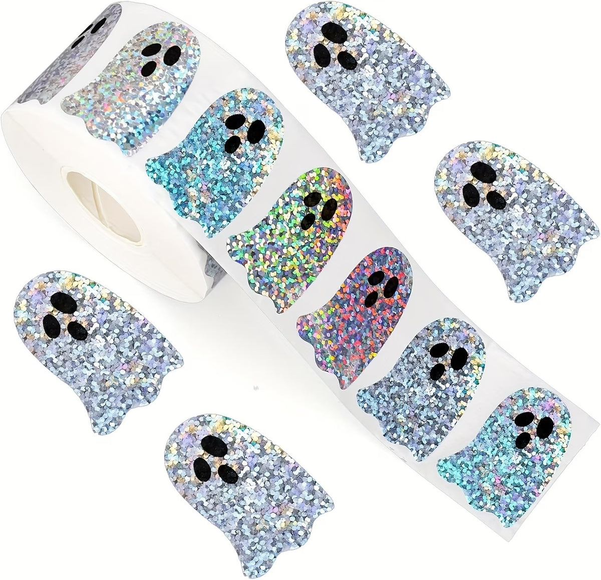 Halloween Ghost Diamond Sparkle Peel & Stick Labels Stickers Gift Sticker