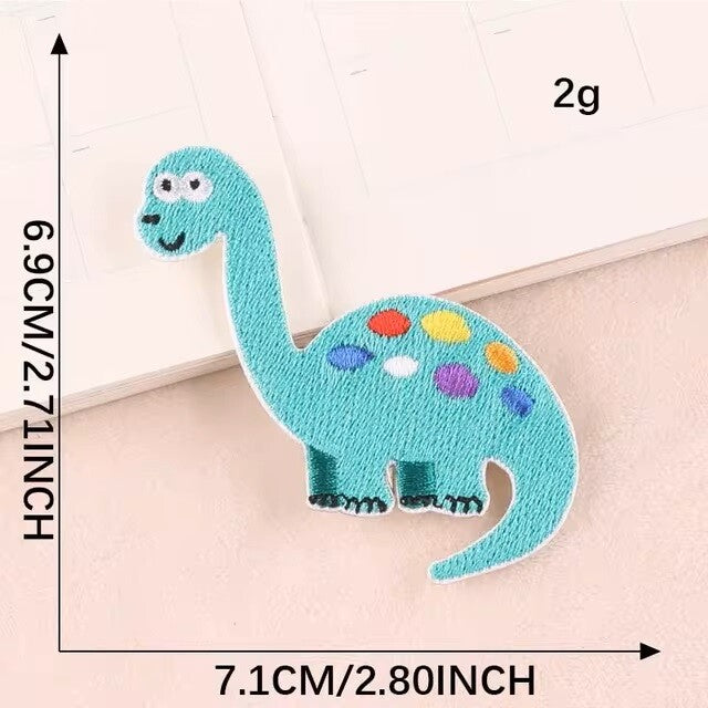 Dinosaur Patch Cartoon Animal Patches Iron on Letter Customise Clothing - 3