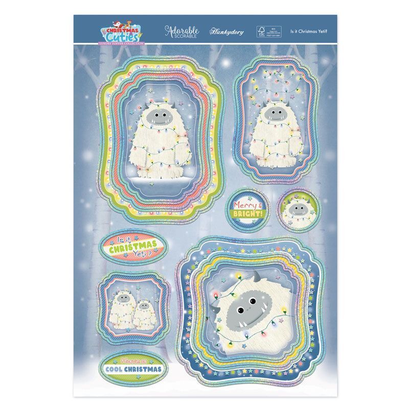 Hunkydory Christmas Card Making Kits Festive Xmas Luxury Topper Set Pack Toppers
