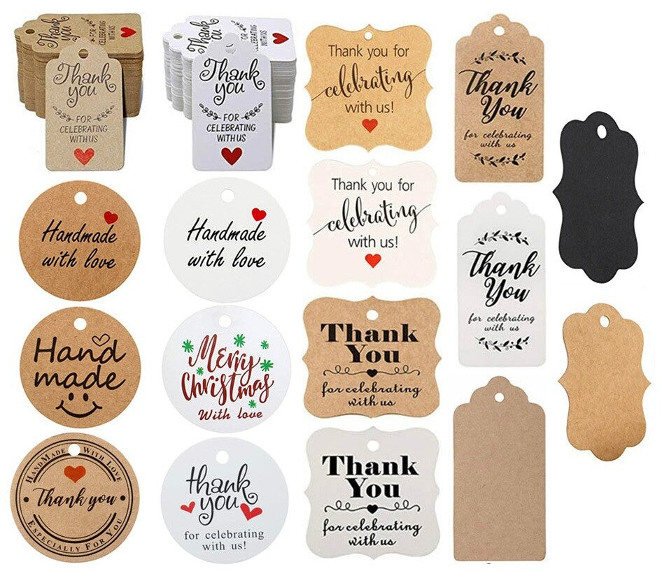 Handmade with Love Thank You DIY Craft Paper Tag Tags Gift Celebration