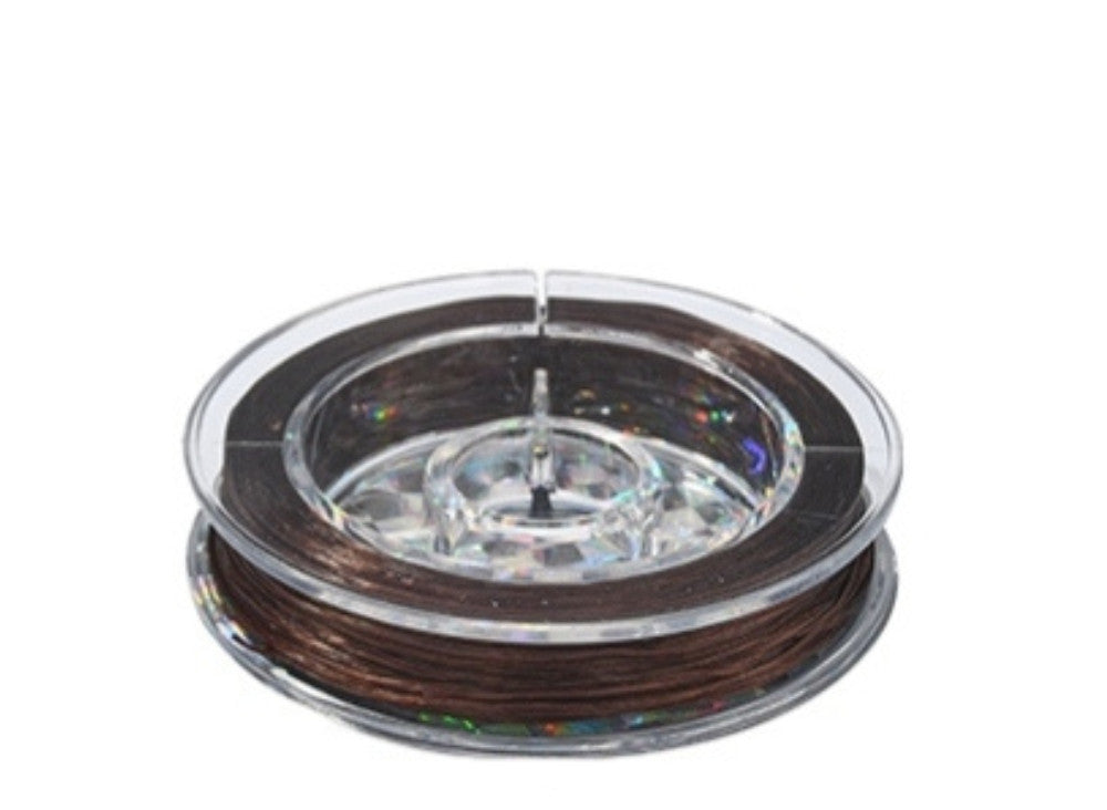 10m Colour Elastic Stretchy Thread Beading Cord String Jewellery Bracelet Making - Brown
