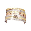 Wanderlust Believe Boho Hippie Brave Motivational Message Bangle Bracelet - Blink If You Want Me