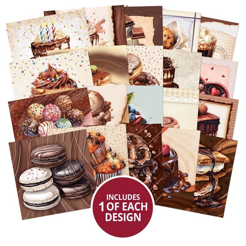 Hunkydory Little Books 20/24/25 Pack - Christmas Birthday Card Making Scrapbook - Chocolate