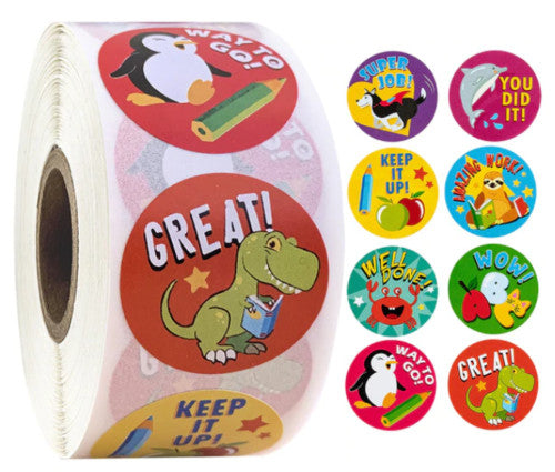 Kids Reward Stickers Labels Well Done Children's School Teachers & Nursery 25mm - Design 2