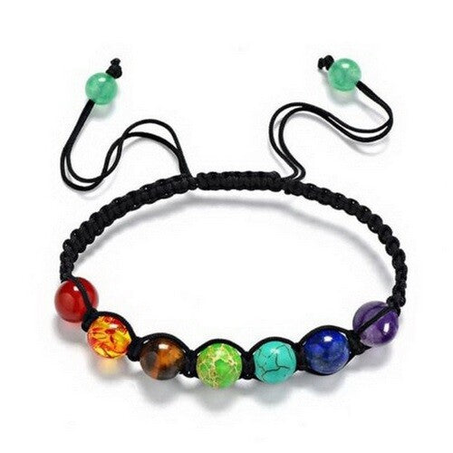 7 Chakra Beads Rainbow Bracelet Positive Energy Spiritual Healing Reiki Gift
