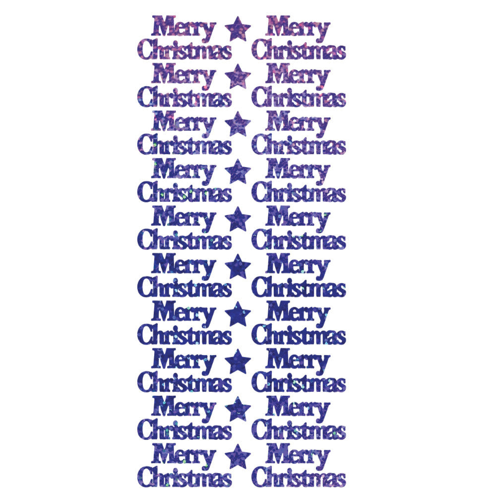 Merry Christmas Peel Off Sticker Sheet for Card Making Craft Scrapbooking Crafts - Purple