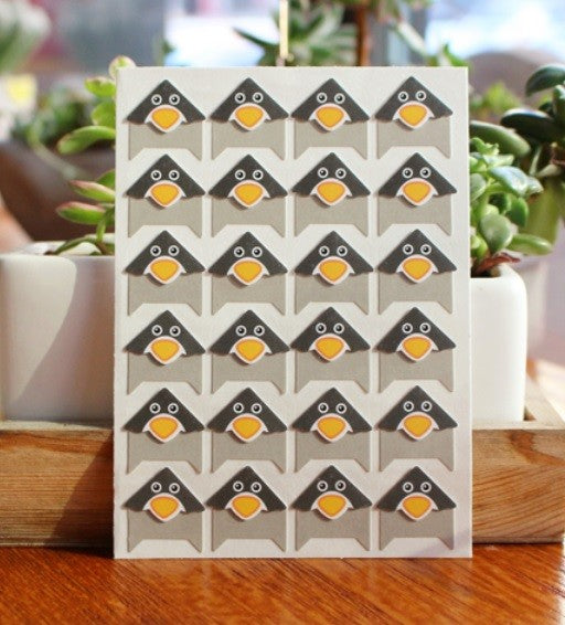 24 Self Adhesive Photo Album Frame Corner Protector Stickers Duck Bear Penguin - Penguin