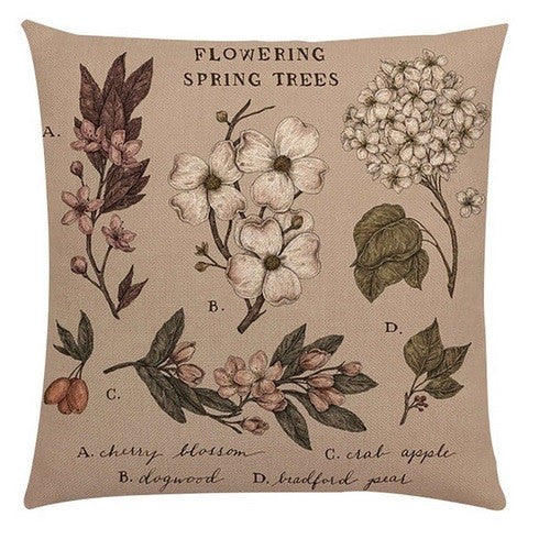 Vintage Design Animal Gems Minerals Floral Nature Plant Cushion Covers 17" x 17" - Flowering Spring