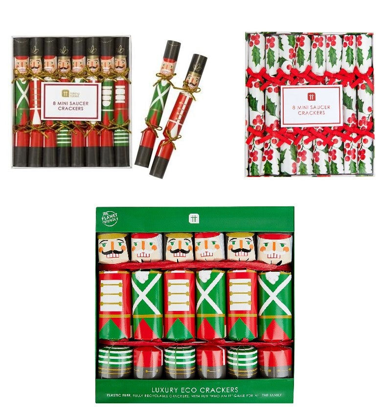 Christmas Crackers & Festive Saucer Crackers Botanical Holly Nutcracker Cracker
