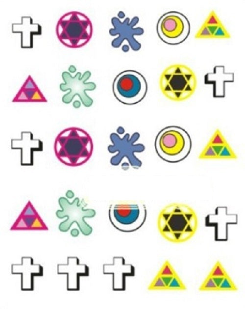 Nail Art Decals - Unicorn Cartoon Cute Water Transfers Kawaii Harajuku - Cross and Triangles
