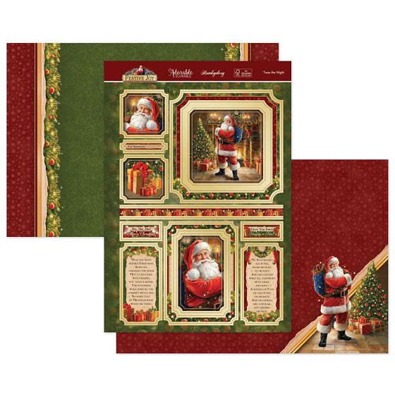 Hunkydory Christmas Card Making Kits Festive Xmas Luxury Topper Set Pack Toppers - Twas the Night