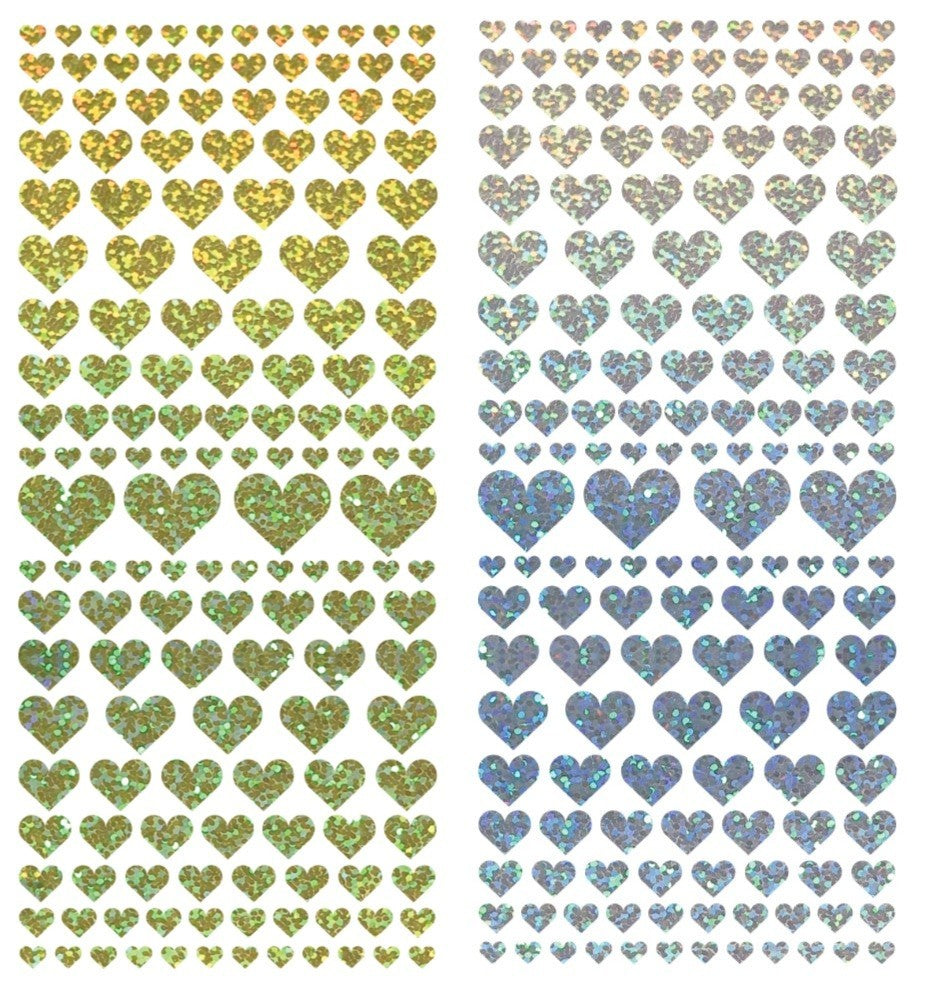 Self Adhesive Love Heart Diamond Sparkle Stickers Peel Off Hearts Stickers