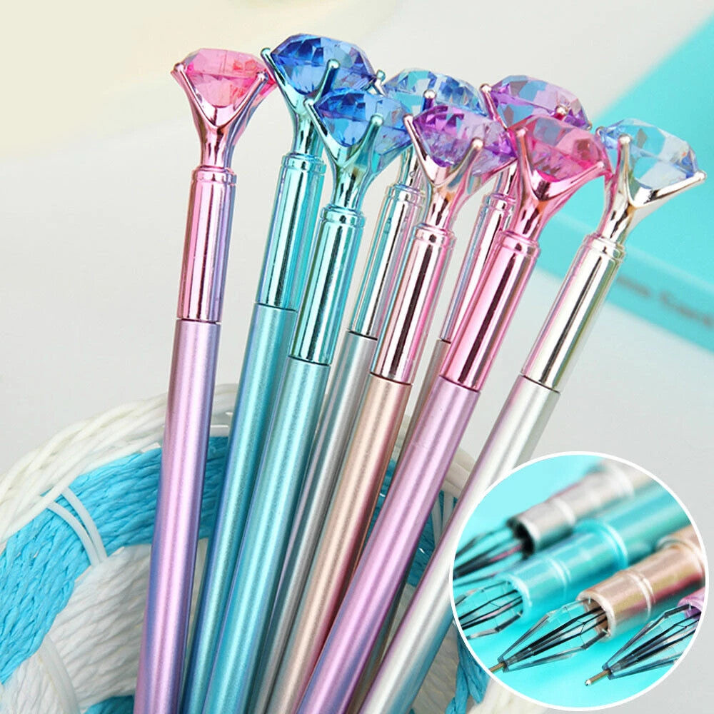 Black Gel Ink Pens Diamond Rhinestone design Kawaii Pens