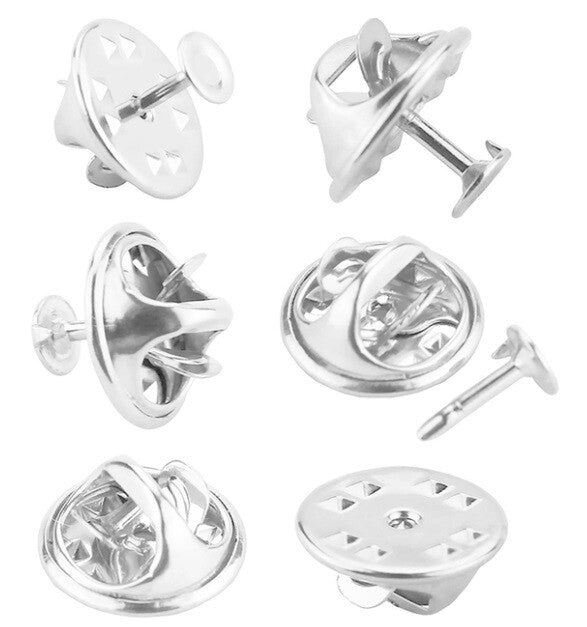 Butterfly Clutch Clips with Stud Pin Badge Backs Lapel Brooch Clasp