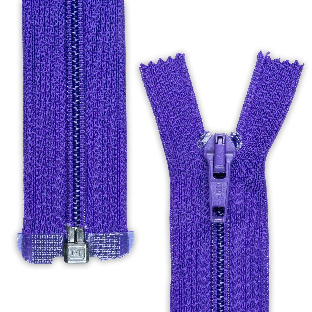 OPTI NYLON OPEN ENDED ZIP ZIPPER FASTNER OPEN END - 27 COLOURS
