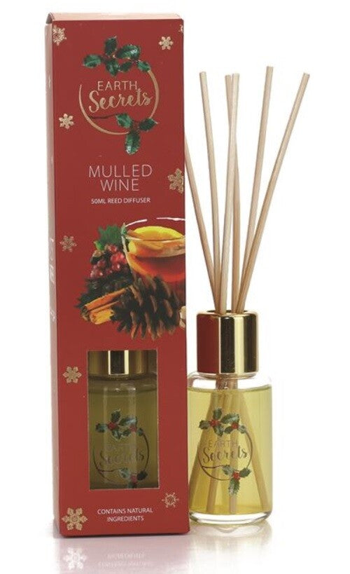 Ashleigh & Burwood Earth Secrets Reed Diffuser Boxed Home Scented Gift - Mulled Wine