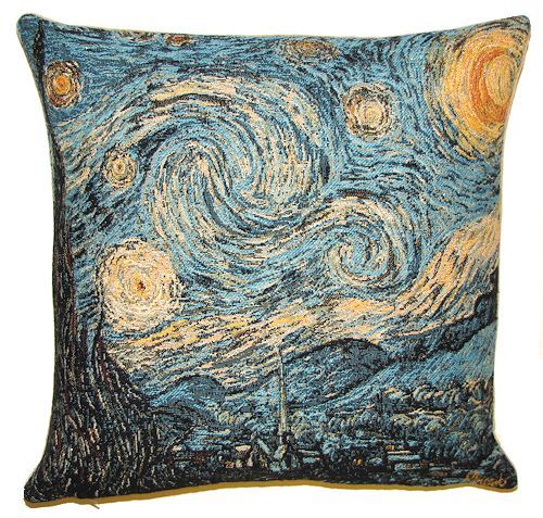 ARTIST VAN GOGH STARRY NIGHT SUNFLOWERS BELGIAN TAPESTRY CUSHION COVERS 14"x14" - Starry Night