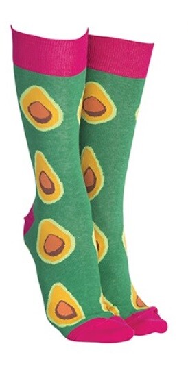 Sock Society Cotton Soft Stretchy Christmas Socks One Size Fits all (Adult 5-12) - Avocado Pink/Green 1 Pair