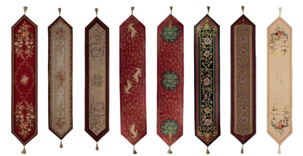 Tapestry Loom Woven Wool Table Runners Unicorn Morris Floral 36x180cm