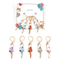 5 Cats Counter Crochet Knitting Clip Cat Stitch Markers Holders