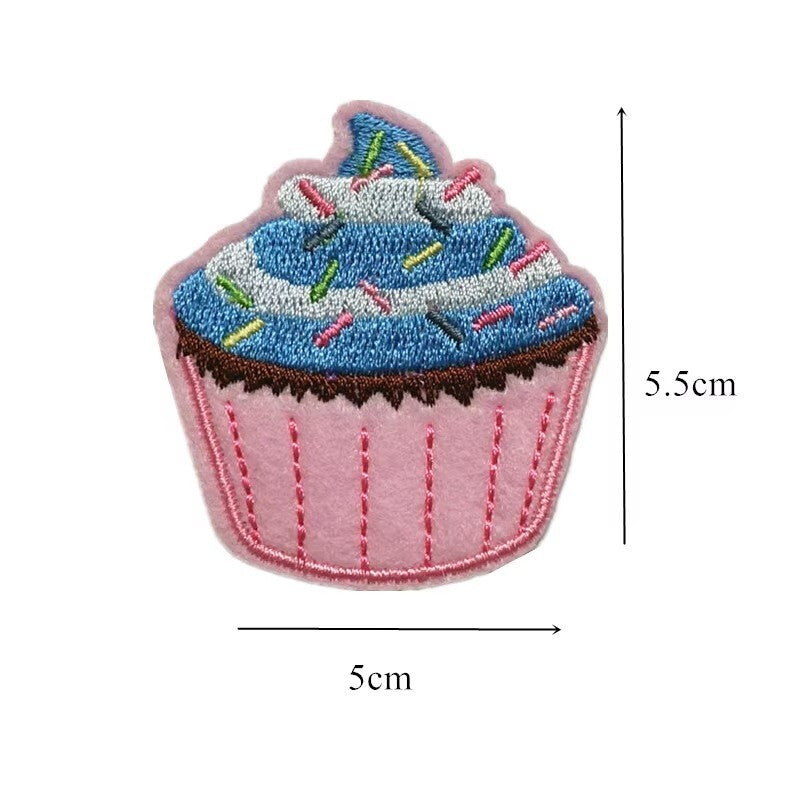 Cupcake Embroidery Patch Cake Patches Iron on / Sew / Glue Embroidered Cakes - 5