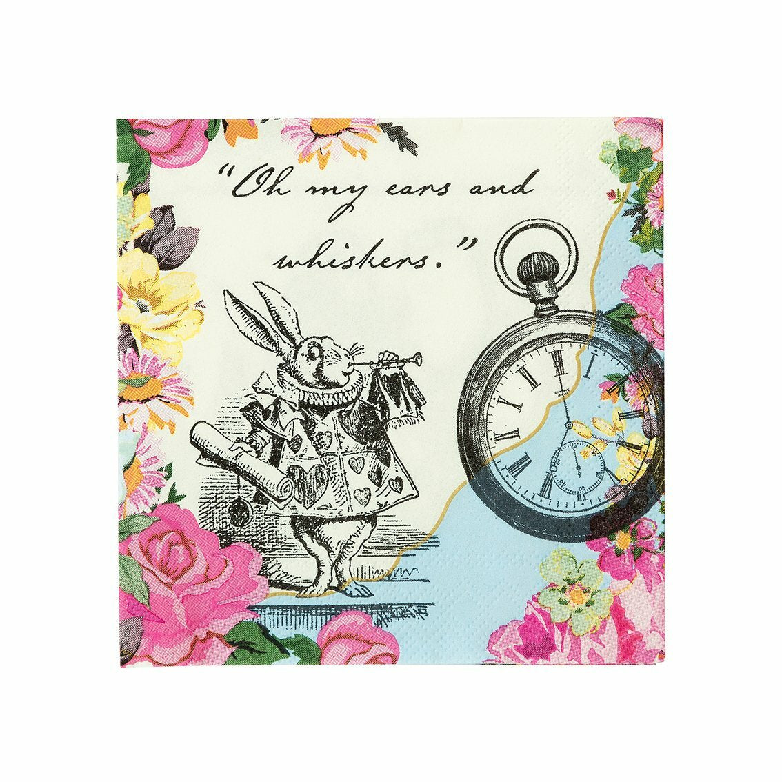 Paper Napkins Party Table Decorations Set Tropical Bunny Alice in Wonderland