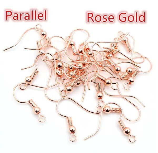 Earring Hooks Blanks Wire Hook Jewellery Makings Findings Fitting Base - Rose Gold