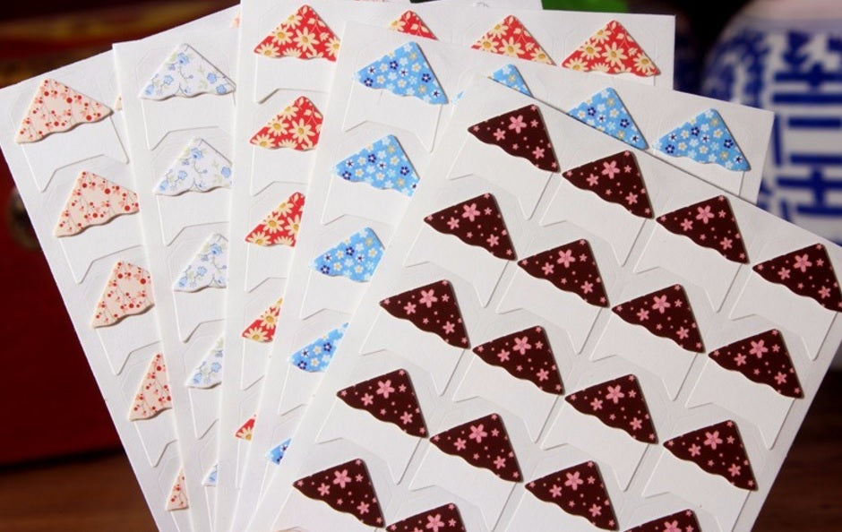 24 Cute Self Adhesive Photo Album Frame Corner Protector Stickers Scrap Book FB