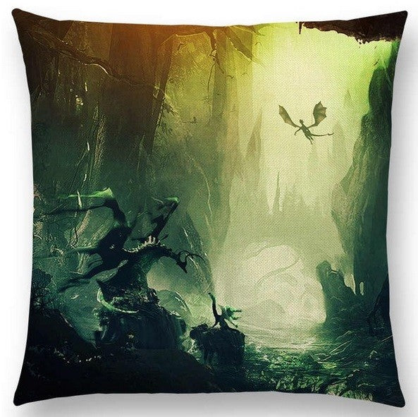 Dragon Cushion Cover Fantasy Mystical Magic Dragon Cushions 18" x 18" - 21