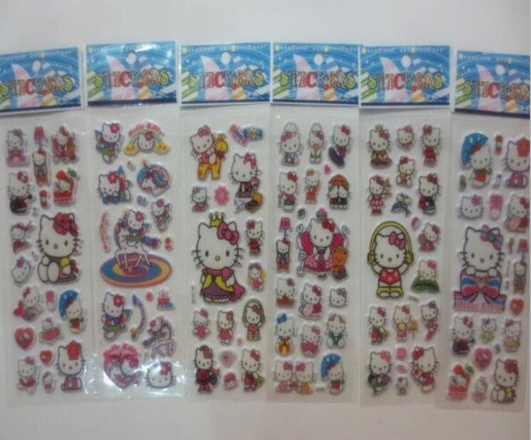 Children's Party Bag Stickers Sheets Kids 3D Puffy Scrap Book Craft Art Sticker - Kitty