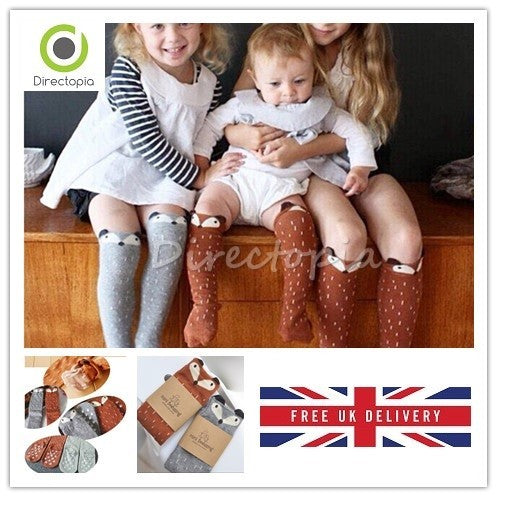 Children's Fashion Knee High Fox Socks Cute 1-6 Years Various Sizes Leg Warmers