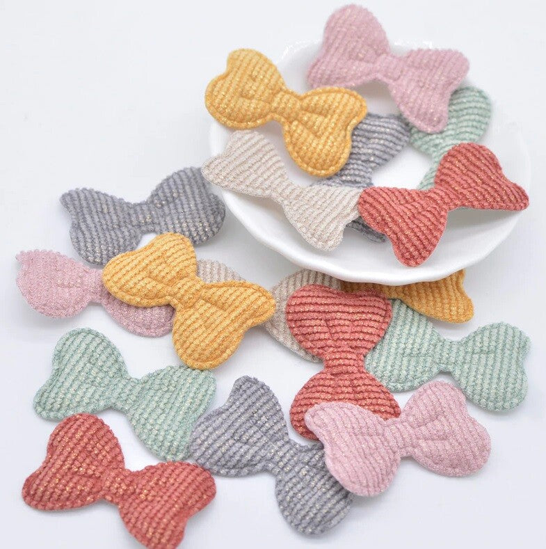Bow Padded Glitter Patch Applique Customise Sew on Patches Customise Bows