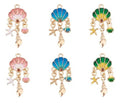 6 Enamel Shell Charms Set Includes 2 Of Each Colour Charm Shell Jewellery Making