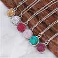 Druzy Crystal Pendant Necklace Reiki Healing Chakra Stone Spiritual