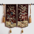 2 Set Tapestry Birds & Flowers Loom Woven Tapestry Rustic Victorian 46x95cm Each