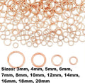 Rose Gold Jump Rings - Ring Connectors Jewellery Craft Connector Sizes 3mm-20mm