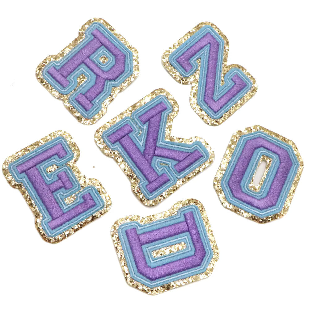 3D Gold & Coloured Patch Embroidered Letter Patches Iron on Alphabet 6cm