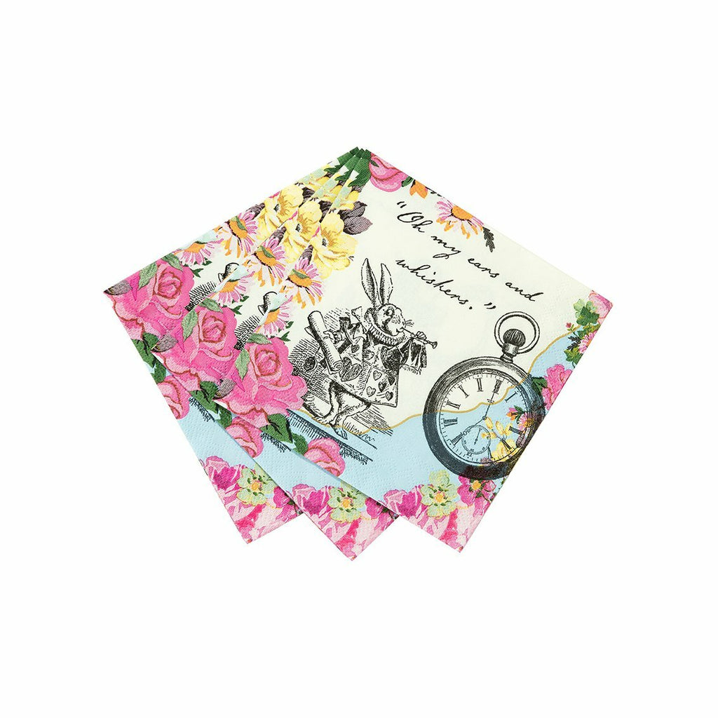 Paper Napkins Party Table Decorations Set Tropical Bunny Alice in Wonderland
