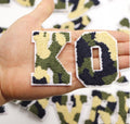 Camouflage Army Iron on Chenille Patch Patches Alphabet Embroidery Patches 7cm