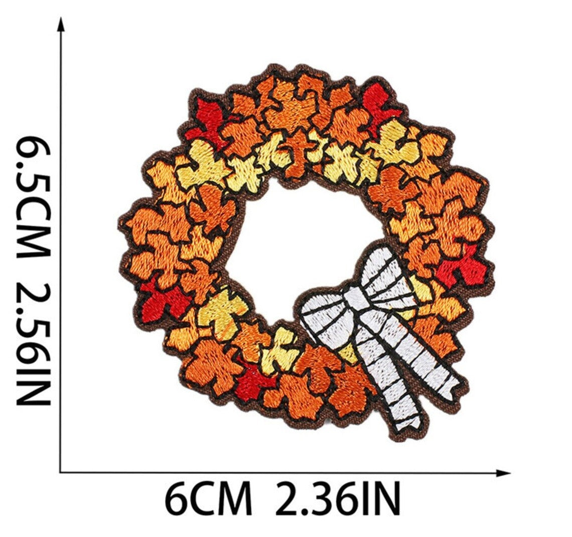 Autumn Fall Alphabet Patch Letter Patches Iron on Sew on Thanksgiving Letters