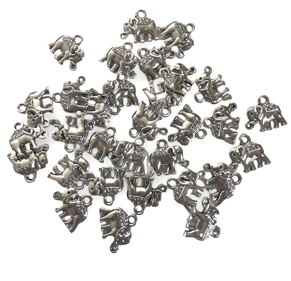 20 x Tibetan Silver Double Sided Elephant Charm Finding 14mm Jewellery Making