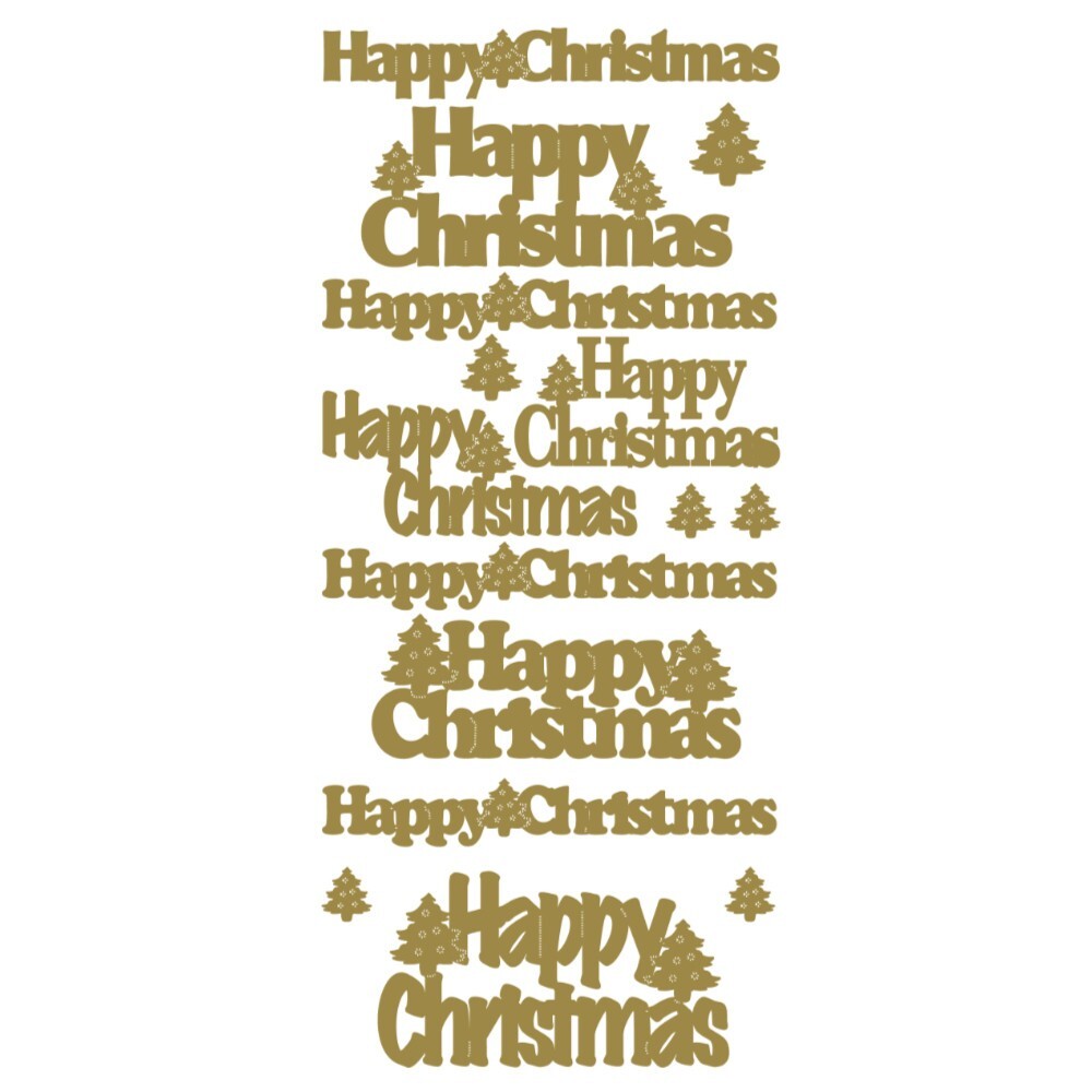 Merry Christmas Happy Christmas Peel Off Sticker Card Making Craft Stickers - Happy Christmas Gold D3