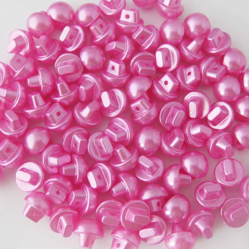 Buttons Half Pearl Shank Mushroom Button Side Shank 10mm - Rose