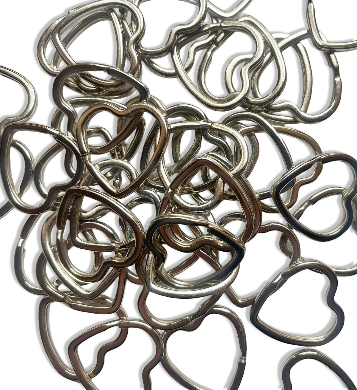 31mm Silver Heart Split Ring Keyring Split Rings Hearts Key Ring Clip Craft
