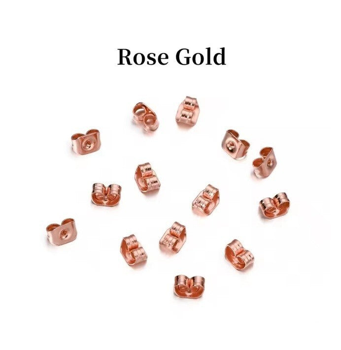 Butterfly Earring Backs Silver Gold Various Quantities Craft Replacement Spares - Rose Gold
