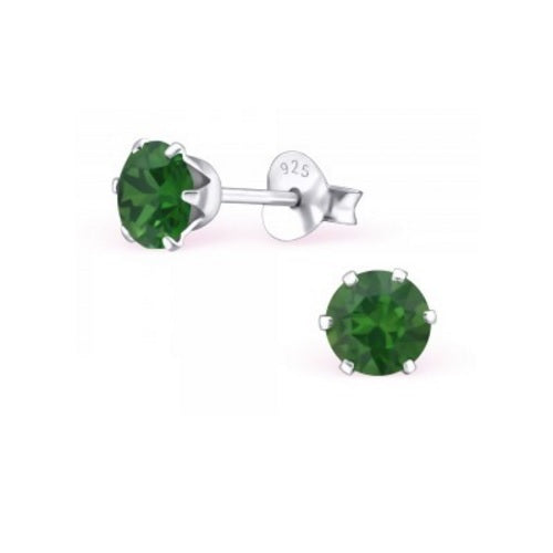 925 Sterling Silver Crystal Studs Earrings Wedding Birthday Christmas - Palace Green Opal