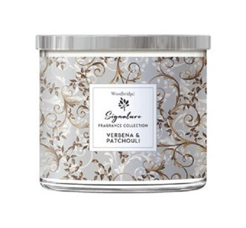 Large Three Wick Fruit Christmas Woodbridge Glass Jar Candle - 38 Hour Burn Time - Verbena & Patchouli