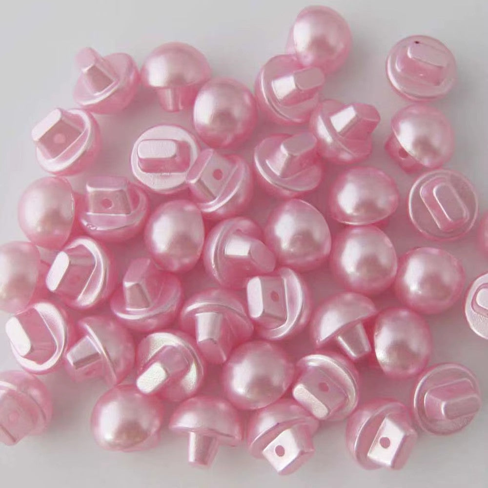 Buttons Half Pearl Shank Mushroom Button Side Shank 10mm - Pink